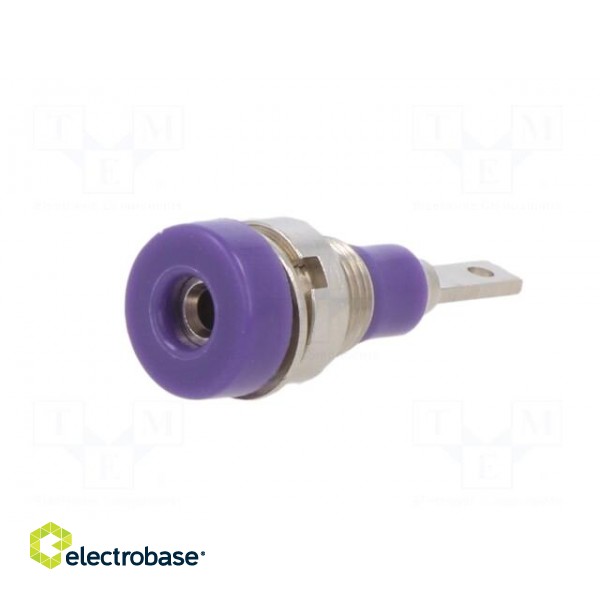 Socket | 2mm banana | 10A | 23mm | violet | soldered,on panel | SS2 фото 2