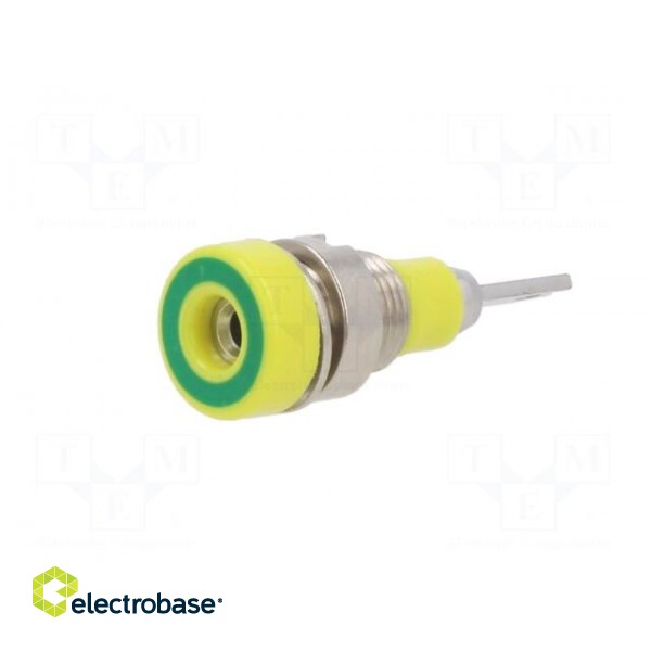 Socket | 2mm banana | 10A | 23mm | yellow-green | insulated | 60VDC paveikslėlis 2