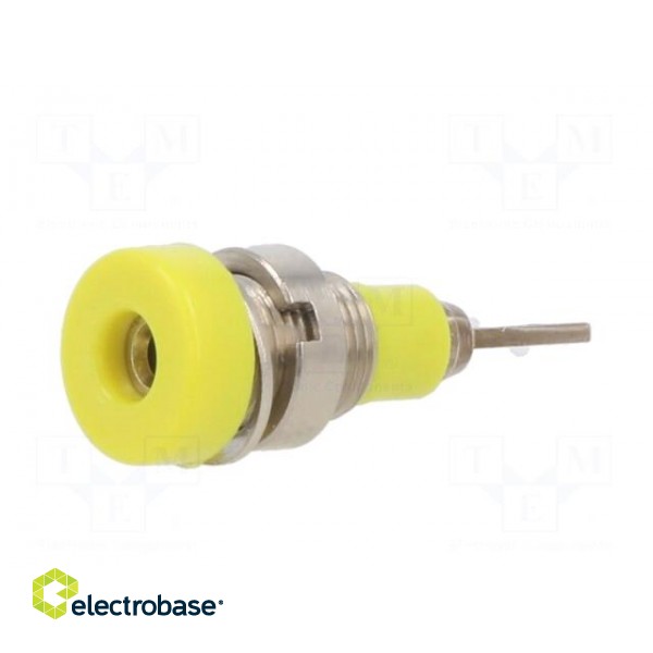 Socket | 2mm banana | 10A | 23mm | yellow | soldered,on panel | SS2 фото 2