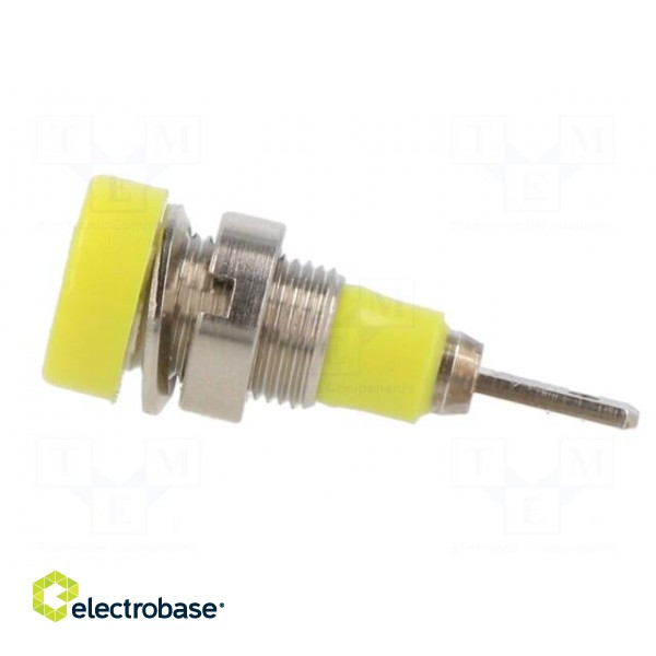 Socket | 2mm banana | 10A | 23mm | yellow | soldered,on panel | SS2 фото 3