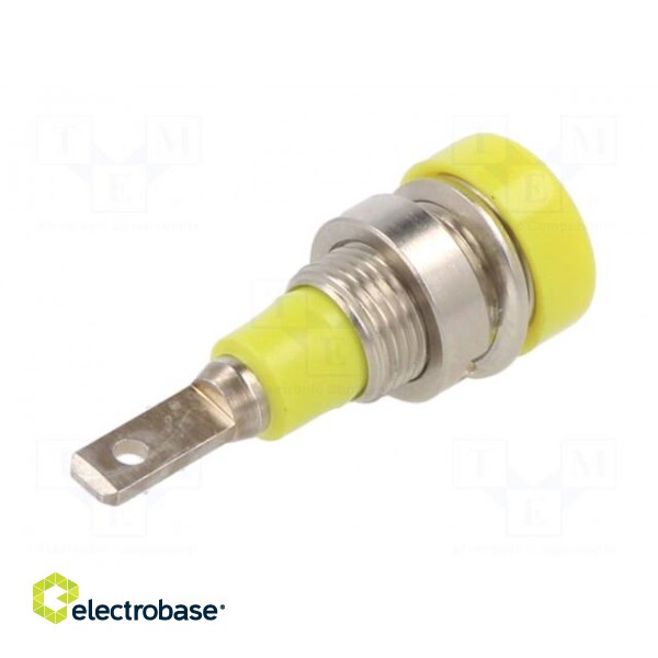 Socket | 2mm banana | 10A | 23mm | yellow | soldered,on panel | SS2 фото 6