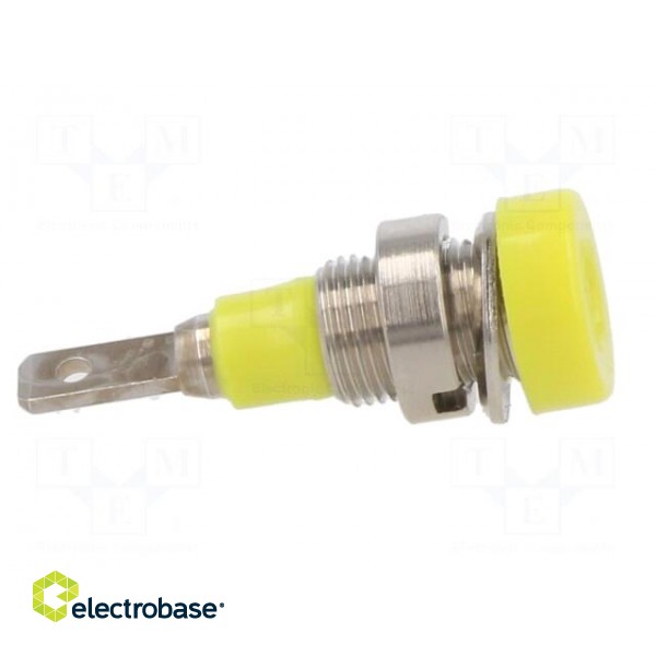 Socket | 2mm banana | 10A | 23mm | yellow | soldered,on panel | SS2 фото 7