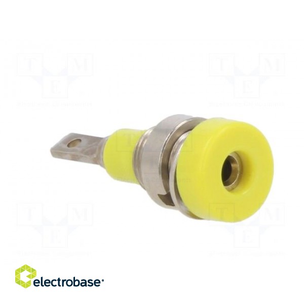 Socket | 2mm banana | 10A | 23mm | yellow | soldered,on panel | SS2 фото 8