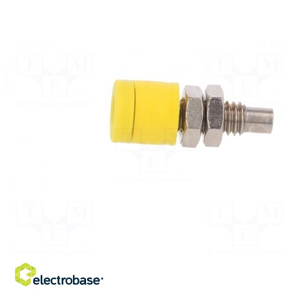 Socket | 2mm banana | 10A | 33VAC | 70VDC | yellow | soldered | insulated image 3