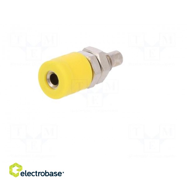 Socket | 2mm banana | 10A | 33VAC | 70VDC | yellow | insulated | -40÷110°C image 2