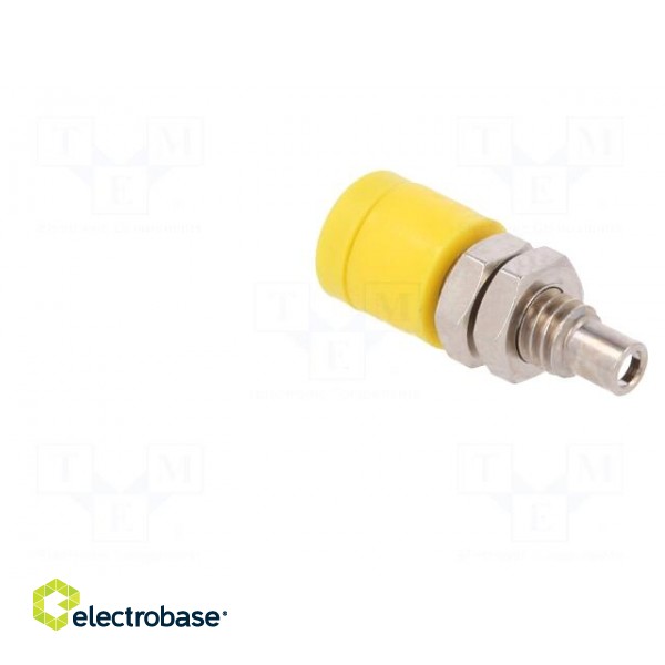 Socket | 2mm banana | 10A | 33VAC | 70VDC | yellow | soldered | insulated image 4