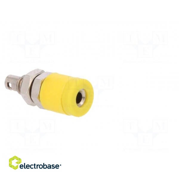 Socket | 2mm banana | 10A | 33VAC | 70VDC | yellow | soldered | insulated image 8