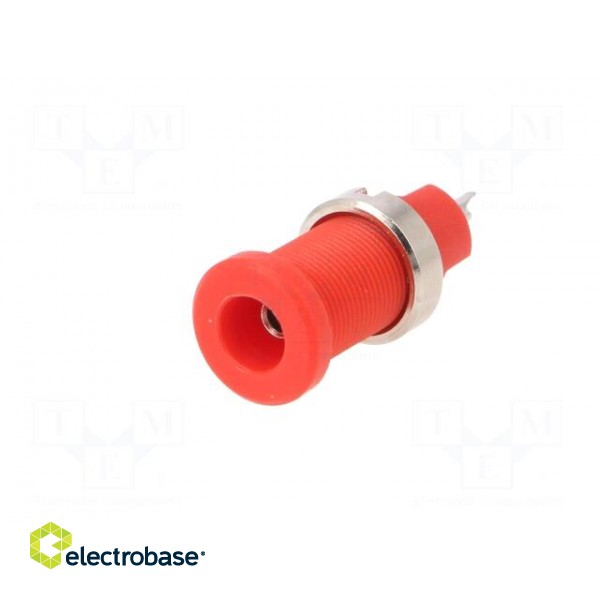 Socket | 2mm banana | 10A | 600V | 25mm | red | Mounting: screw,on panel image 2