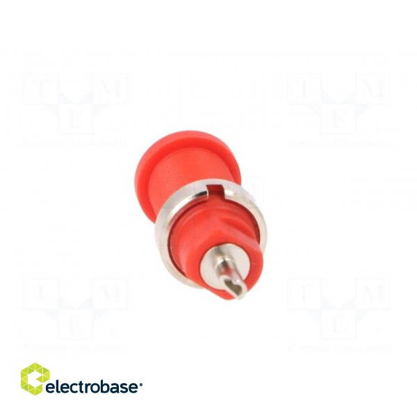 Socket | 2mm banana | 10A | 600V | 25mm | red | Mounting: screw,on panel фото 5