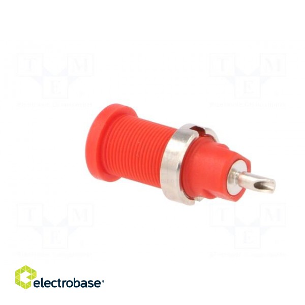 Socket | 2mm banana | 10A | 600V | 25mm | red | Mounting: screw,on panel фото 4