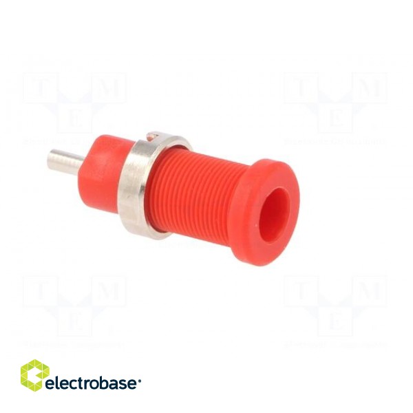 Socket | 2mm banana | 10A | 600V | 25mm | red | on panel,screw | insulated image 8