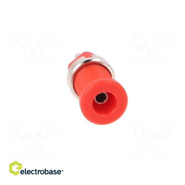 Socket | 2mm banana | 10A | 600V | 25mm | red | Mounting: screw,on panel image 9