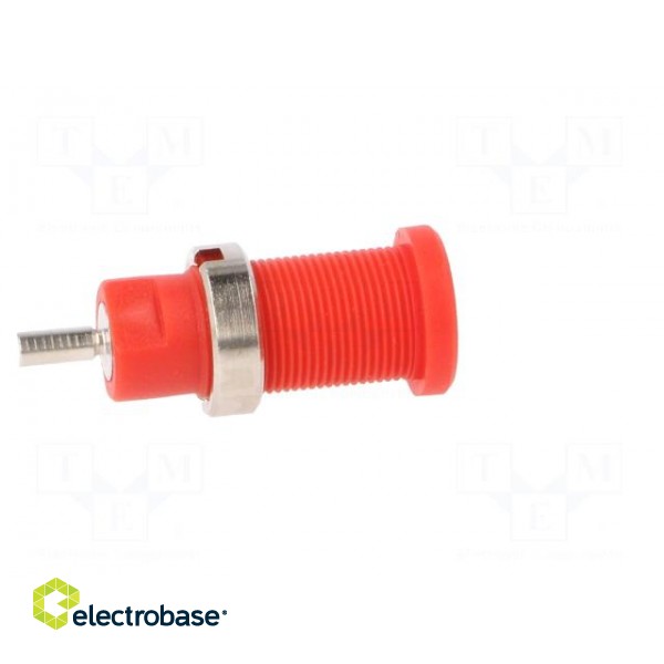 Socket | 2mm banana | 10A | 600V | 25mm | red | on panel,screw | insulated image 7