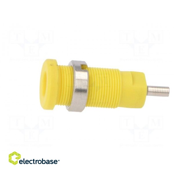 Socket | 2mm banana | 10A | 600V | 25mm | yellow | insulated | 5mΩ image 3