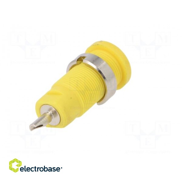 Socket | 2mm banana | 10A | 600V | 25mm | yellow | on panel,screw | 5mΩ image 6