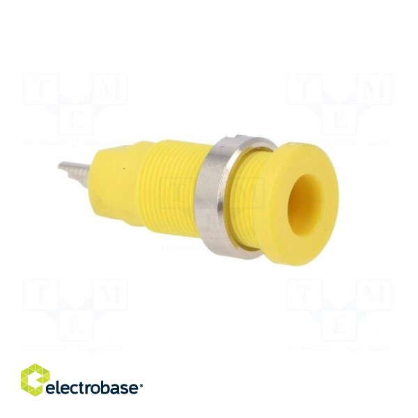 Socket | 2mm banana | 10A | 600V | 25mm | yellow | on panel,screw | 5mΩ image 8