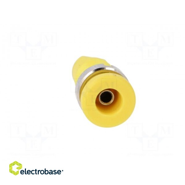 Socket | 2mm banana | 10A | 600V | 25mm | yellow | on panel,screw | 5mΩ image 9