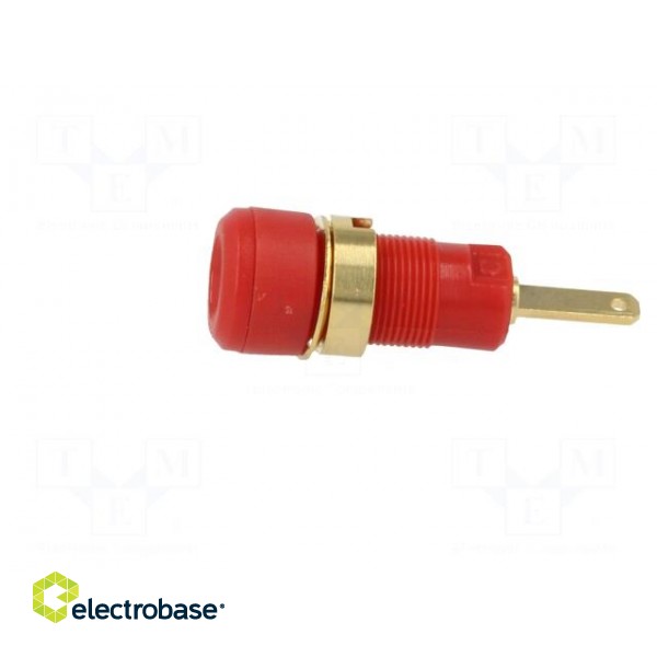Socket | 2mm banana | 10A | 600VDC | red | Plating: gold-plated | 29.7mm фото 3
