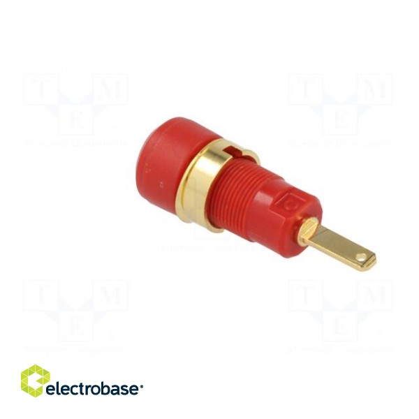 Socket | 2mm banana | 10A | 600VDC | red | Plating: gold-plated | 29.7mm фото 4
