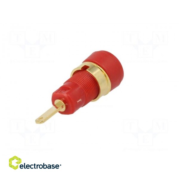 Socket | 2mm banana | 10A | 600VDC | red | Plating: gold-plated | 29.7mm фото 6