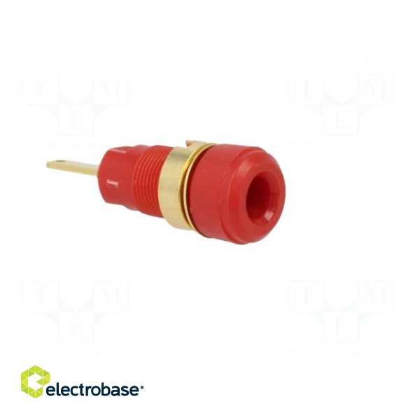 Socket | 2mm banana | 10A | 600VDC | red | Plating: gold-plated | 29.7mm paveikslėlis 8