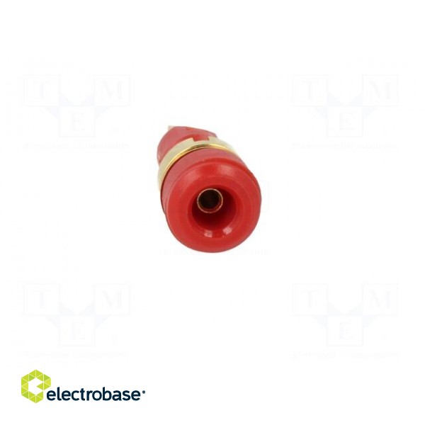 Socket | 2mm banana | 10A | 600VDC | red | Plating: gold-plated | 29.7mm фото 9