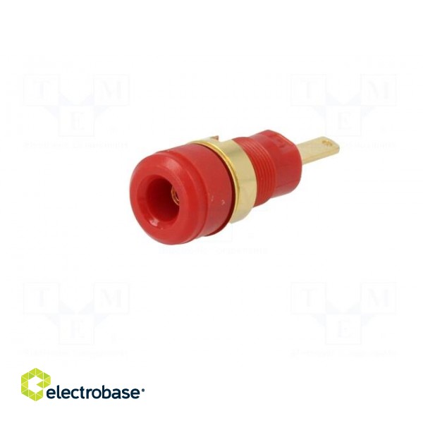 Socket | 2mm banana | 10A | 600VDC | red | Plating: gold-plated | 29.7mm фото 2