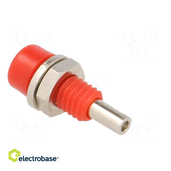 Socket | 2mm banana | 10A | 60VDC | Overall len: 17mm | red | insulated фото 4