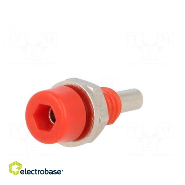 Socket | 2mm banana | 10A | 60VDC | Overall len: 17mm | red | insulated image 2
