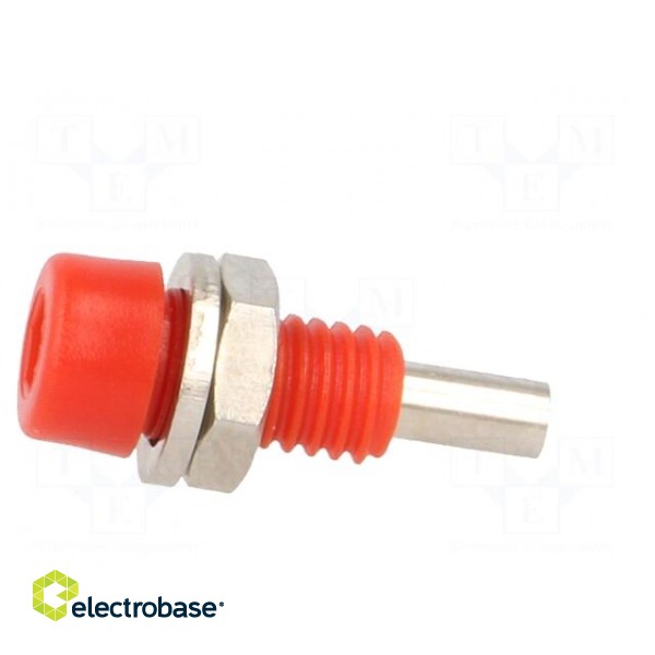 Socket | 2mm banana | 10A | 60VDC | Overall len: 17mm | red | insulated фото 3