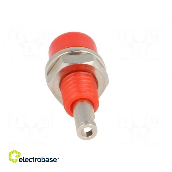Socket | 2mm banana | 10A | 60VDC | Overall len: 17mm | red | insulated фото 5