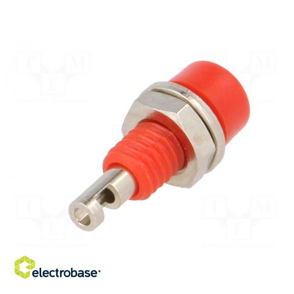Socket | 2mm banana | 10A | 60VDC | Overall len: 17mm | red | insulated фото 6