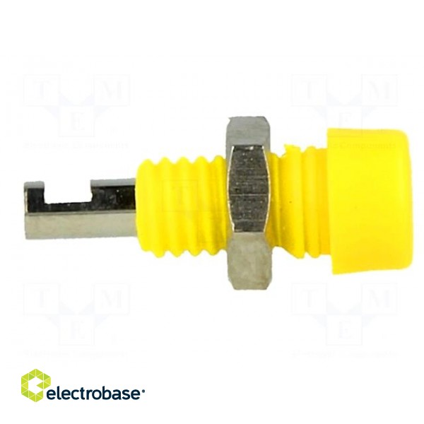 Socket | 2mm banana | 10A | 60VDC | Overall len: 17mm | yellow | 5mΩ image 7