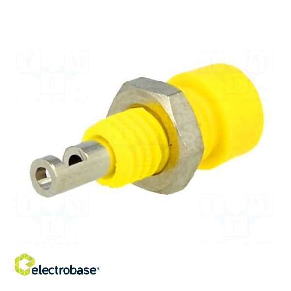 Socket | 2mm banana | 10A | 60VDC | Overall len: 17mm | yellow | 5mΩ image 6