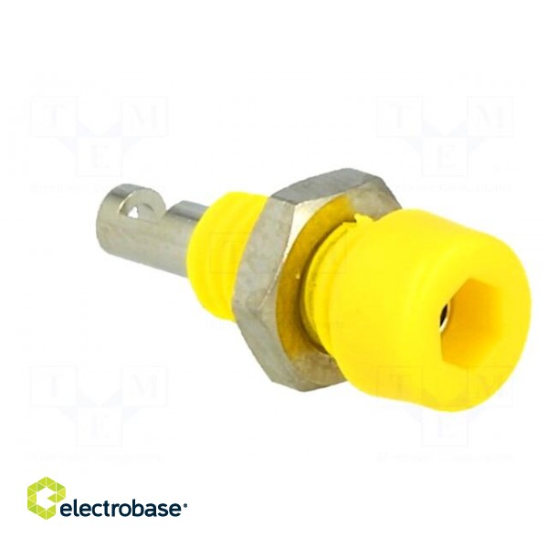 Socket | 2mm banana | 10A | 60VDC | Overall len: 17mm | yellow | 5mΩ image 8