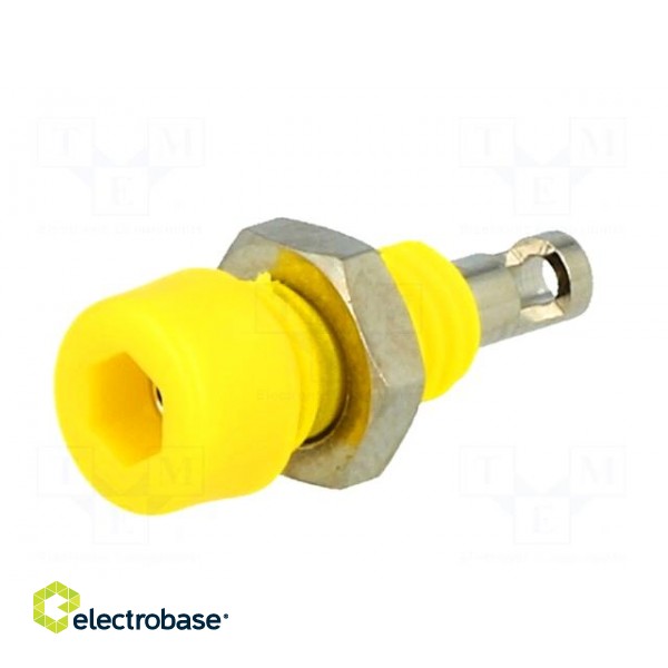 Socket | 2mm banana | 10A | 60VDC | Overall len: 17mm | yellow | 5mΩ фото 2