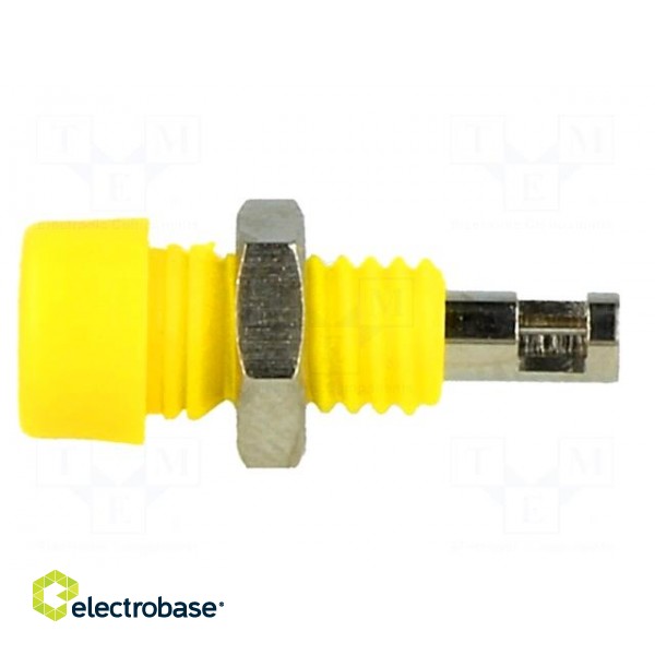 Socket | 2mm banana | 10A | 60VDC | Overall len: 17mm | yellow | 5mΩ фото 3