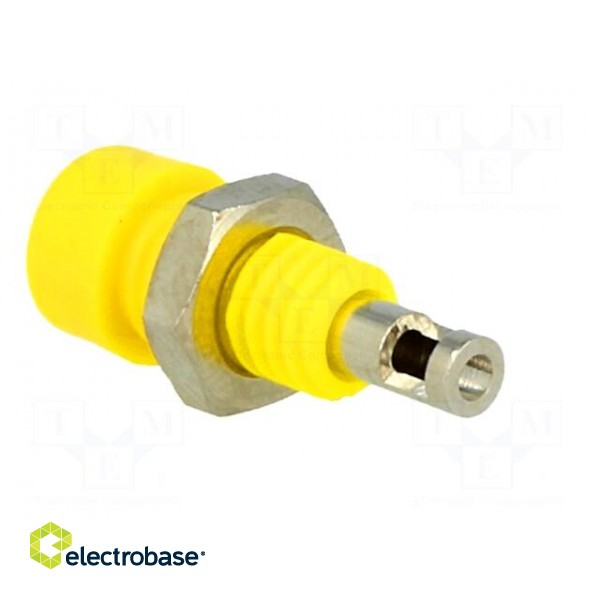 Socket | 2mm banana | 10A | 60VDC | Overall len: 17mm | yellow | 5mΩ image 4