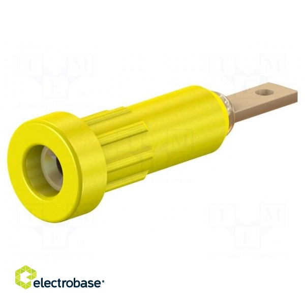Socket | 2mm banana | 10A | Overall len: 23mm | yellow | insulated