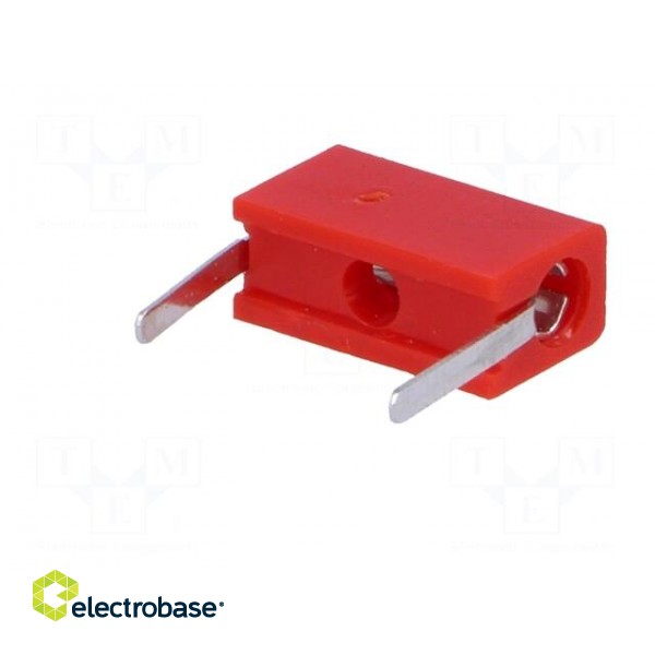 Socket | 2mm banana | 6A | 10.25mm | red | Mounting: PCB | insulated | 6mΩ фото 2