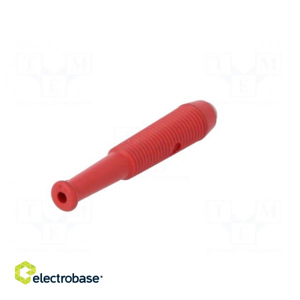 Socket | 2mm banana | 6A | 60VDC | Overall len: 39mm | red | on cable image 6