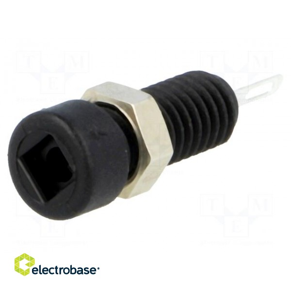 Socket | 2mm banana | 6A | Overall len: 21mm | black | insulated image 1