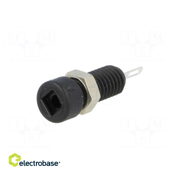 Socket | 2mm banana | 6A | Overall len: 21mm | black | insulated image 2