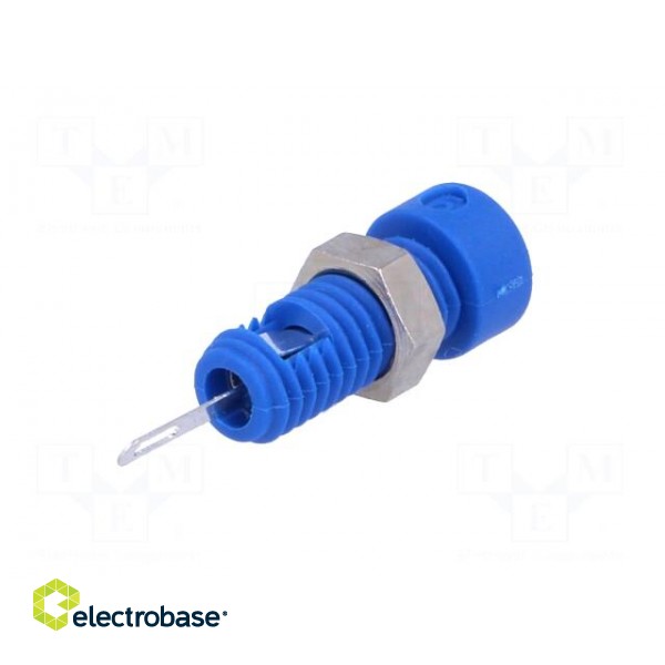 Socket | 2mm banana | 6A | Overall len: 21mm | blue | insulated image 6
