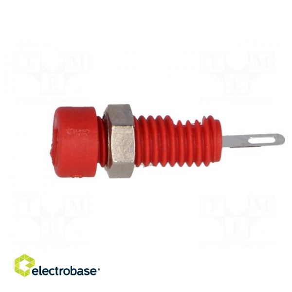 Socket | 2mm banana | 6A | Overall len: 21mm | red | insulated фото 3