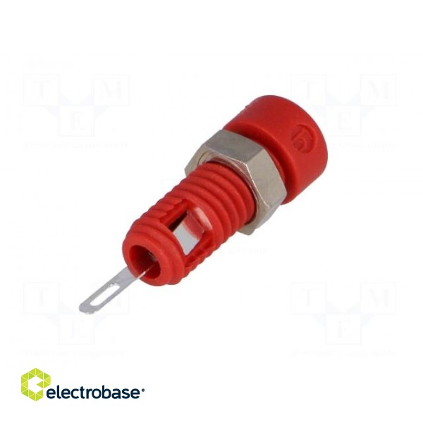 Socket | 2mm banana | 6A | Overall len: 21mm | red | insulated image 6