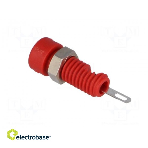 Socket | 2mm banana | 6A | Overall len: 21mm | red | on panel,screw image 4