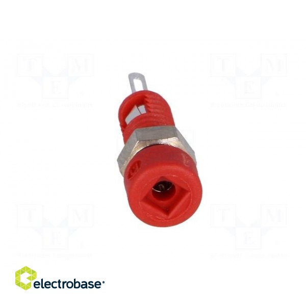 Socket | 2mm banana | 6A | Overall len: 21mm | red | on panel,screw image 9
