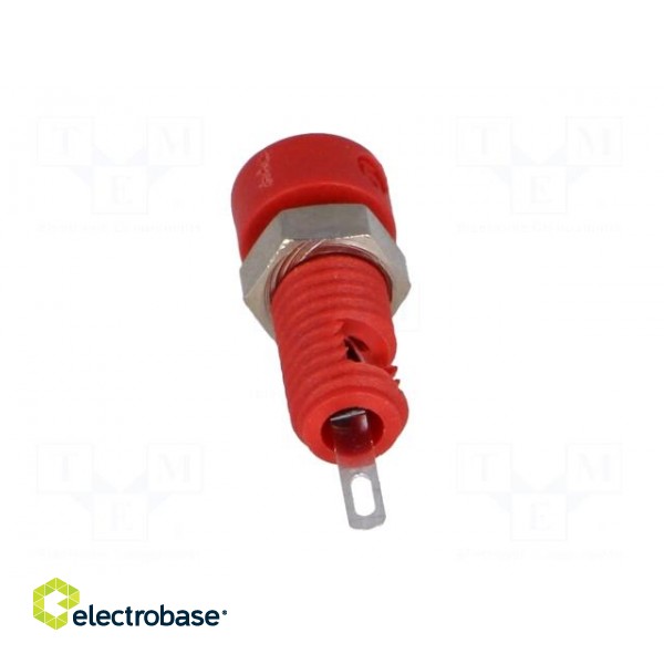 Socket | 2mm banana | 6A | Overall len: 21mm | red | on panel,screw image 5