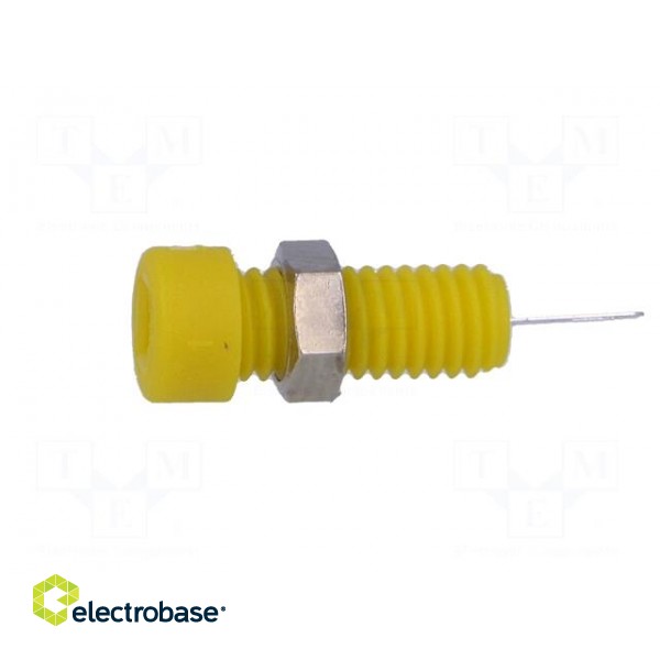 Socket | 2mm banana | 6A | Overall len: 21mm | yellow | insulated фото 3